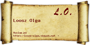 Loosz Olga névjegykártya